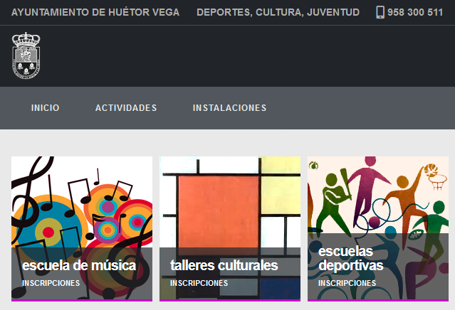 Inscripciones a actividades municipales: Culturales, Deportivas, Escuela de Música, etc.